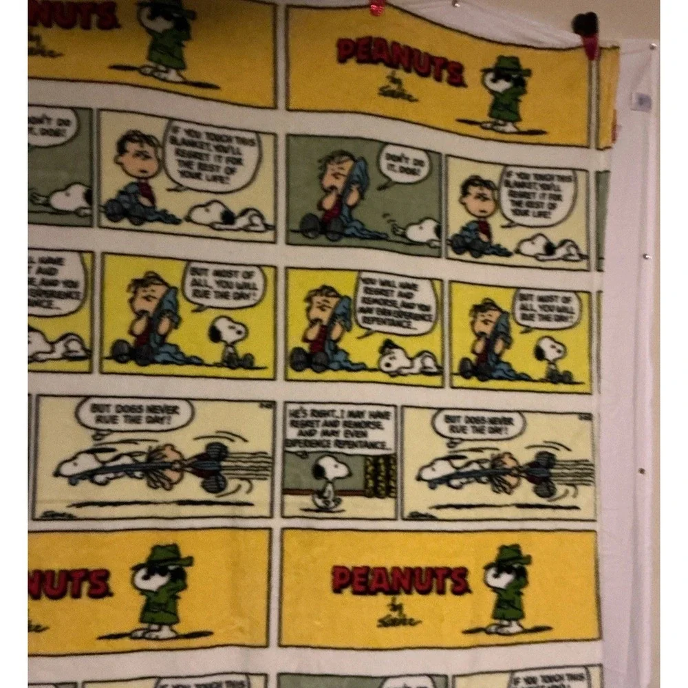 Berkshire Blanket Peanuts Linus‎ Snoopy Comic Strip 100% Polyester Throw 55x70